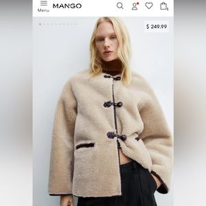 Mango Fur Effect Coat with Appliqués